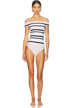 Simkhai Walker Off Shoulder One Piece Swimsuit in Ivory. - size L (also in M, S, XS)