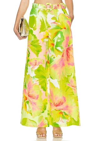 HEMANT AND NANDITA Belted Pants in Green. - size M (also in L)