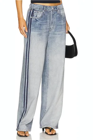 RAG&BONE Miramar Wide Leg Track Pant in Blue. - size L (also in M, S, XL, XS)
