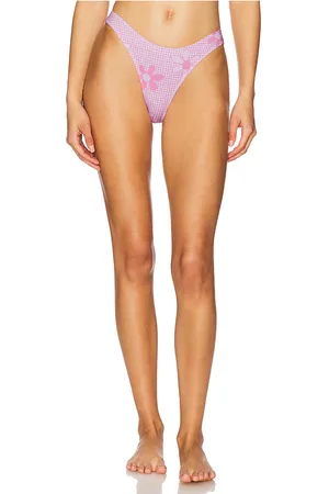 Heavy Manners High Cut Cheeky Bikini Bottoms in Pink. - size L (also in M, S, XL, XS)
