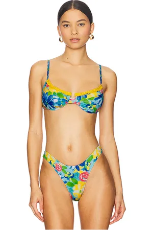 Heavy Manners Ruffled Up Underwire Bikini Top in Blue. - size L (also in M, S, XL)