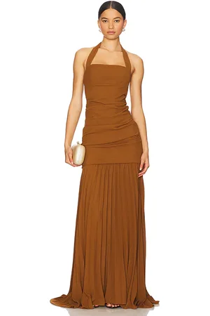 Delfi Delilah Dress in Chocolate. - size L (also in M, S, XS)