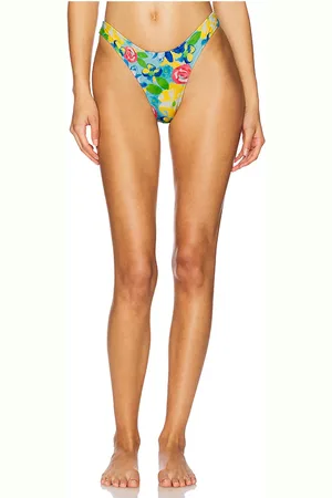 Heavy Manners High Cut Cheeky Bikini Bottoms in Blue. - size L (also in M, S, XL)