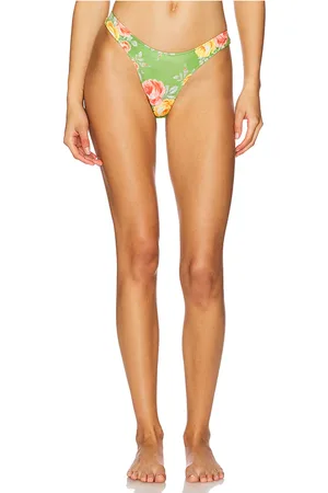 Heavy Manners High Cut Cheeky Bikini Bottoms in Green. - size L (also in M, S, XL)