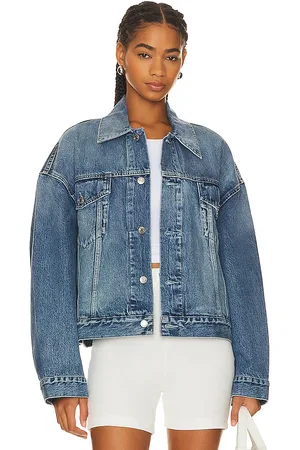 GRLFRND Christi Oversized Denim Jacket in Denim-Light. - size XL (also in XXS)