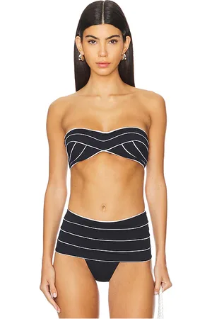 Tropic of C Deco Bikini Top in Black. - size M (also in S)