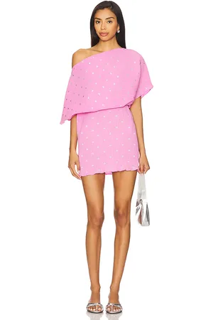 Never Fully Dressed Mini Tilly Dress in Pink. - size L (also in M, S, XL, XS)