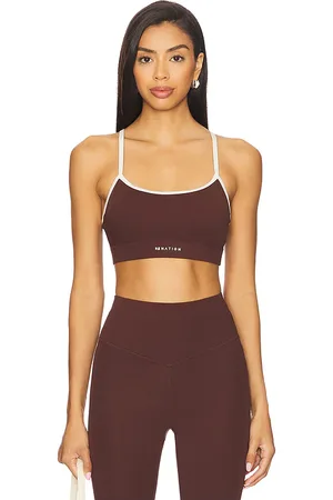P.E Nation Signature Sports Bra in Chocolate. - size L (also in M, S, XL, XS, XXL, XXS)