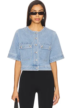 VERONICA BEARD Elias Short Sleeve Jacket in Blue. - size L (also in M, S, XL, XS)