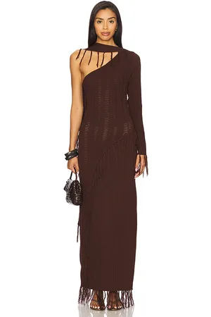 YLLW THE LABEL Elise Fringe Dress in . - size L (also in M, S, XS)