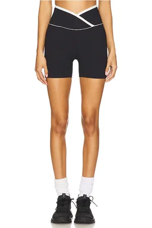 YEAR OF OURS Ribbed Two Tone Veronica Short in Black. - size L (also in M, S, XL, XS)