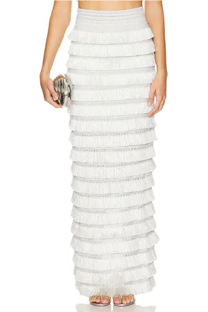 PATBO Metallic Fringe Maxi Skirt in Metallic . - size 2 (also in 6)