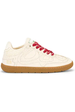 Ganni Canvas Undone Edge Sneaker in Beige. - size 37 (also in 38, 39, 40, 41)
