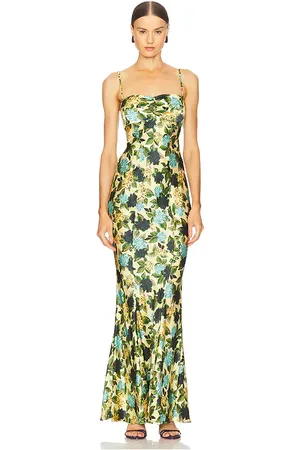 【SALONI】tiered floral-print silk-georgette maxi ドレス SALONI Pleated printed silk-georgette maxi dress | THE OUTNET