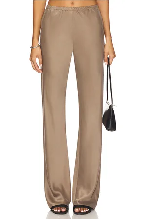 EAVES X Coco Loretta Silk Bias Pant in Taupe. - size L (also in M, S, XL)