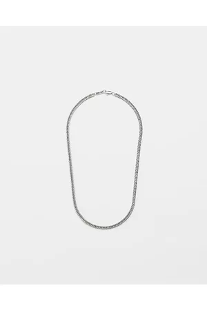 River Island Mens Silver colour Textured Chain necklace
