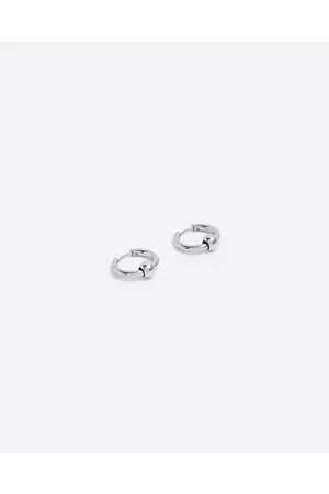 River Island Mens Silver colour hoop earrings