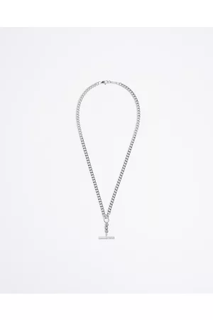 River Island Men Necklaces - Mens Silver colour bar detail necklace
