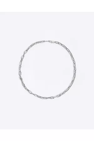 River Island Men Necklaces - Mens Silver colour oval chain link necklace