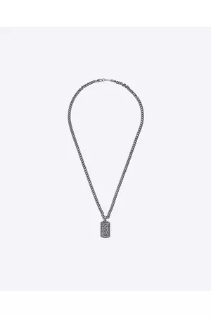 River Island Men Necklaces - Mens Silver Colour Tag Necklace