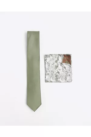River Island Men Neckties - Mens Tie And Hank Set
