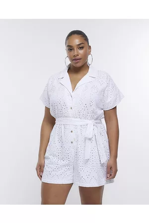 River Island Women Playsuits & Rompers - Womens Plus Linen Utility Playsuit