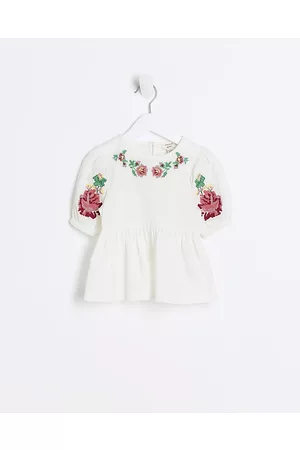 River Island Girls Blouses - Mini Girls Floral Embroidered Blouse