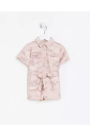 River Island Girls Shirts - Mini Girls Camo Utility Shirt Playsuit