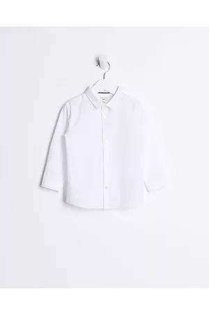 River Island Boys Long Sleeved Shirts - Mini Boys Cotton Rich Long Sleeve Shirt