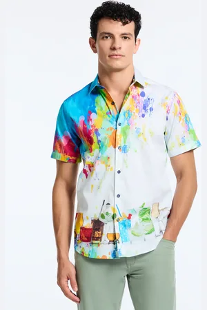 Robert Graham Sardinia Short Sleeve Button Down Shirt Tall