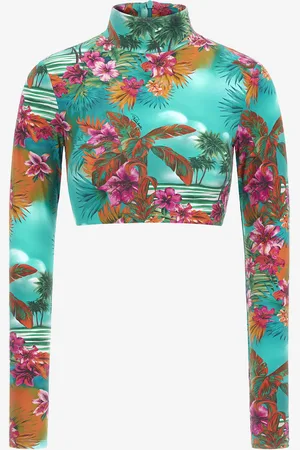 Roberto Cavalli Crop Top Hawaii Print - Female Blouses & Tops 38