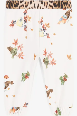 Roberto Cavalli Bird And Leopard-print Cotton Sweatpants - Female Ready To Wear 06m