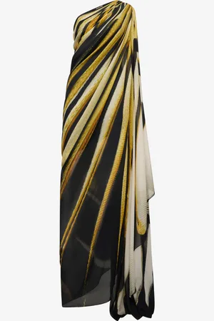 Roberto Cavalli Ray Of Print One-shoulder Caftan - Female Evening Dresses 38