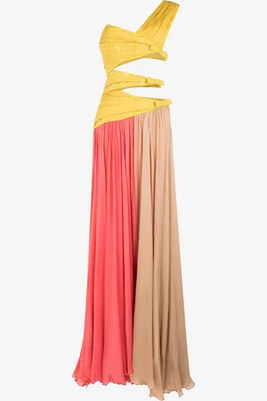 Roberto Cavalli Colourblock Pleated Gown - Female Dresses 40