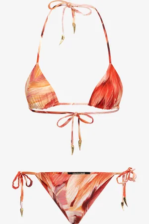 Roberto Cavalli Plumage Print Bikini - Female Beachwear M