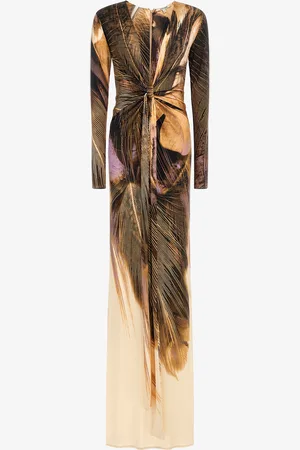 Roberto Cavalli Savage Print Long Dress - Female Dresses 40