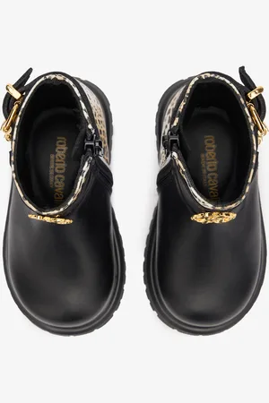 Roberto Cavalli Boots With Buckles And Jaguar Skin Inserts - Baby Girl Shoes 19