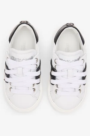 Roberto Cavalli Leather Sneakers With Contrasting Inserts - Boy Shoes 24