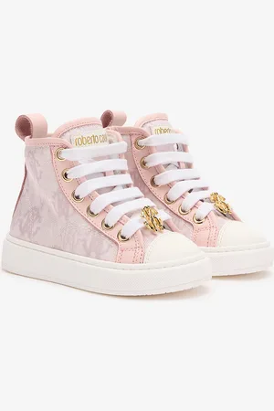 Roberto Cavalli High-top Sneakers With Rc Monogram - Girl Shoes 24