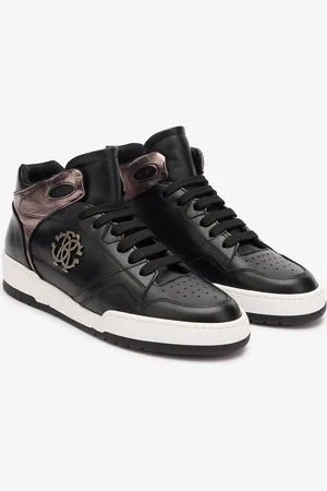 Roberto Cavalli High-top Sneakers With Laminated Insert - Female Sneakers 35