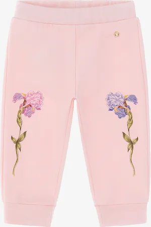 Roberto Cavalli Cotton Sweatpants With Flowers - Female Ready To Wear 02a