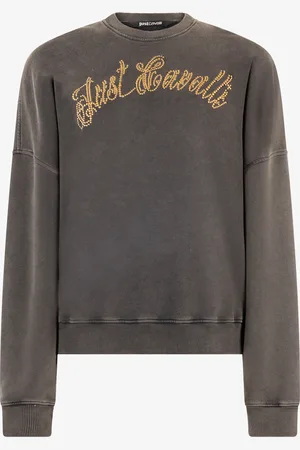 Roberto Cavalli Sweatshirt With Bejeweled Logo Studs - Female Clothing S