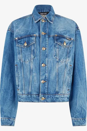 Roberto Cavalli Denim Jacket With Logo - Female Clothing 40