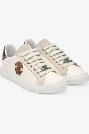 Roberto Cavalli Sneakers With Python Back And Patch - Male Sneakers 42