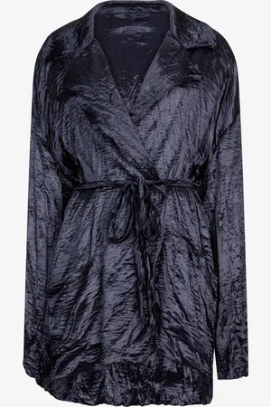 Roberto Cavalli Crinkle Effect Belted Jacket - Female Coats & Jackets 40