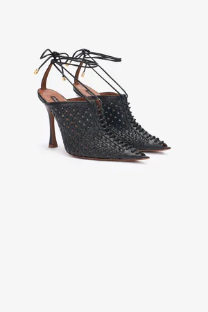 Roberto Cavalli Woven Lace-up Sabot - Female Slides & Mules 37