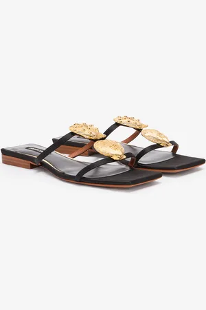 Roberto Cavalli Flat Sandals With Golden Shells - Female Sandals 40