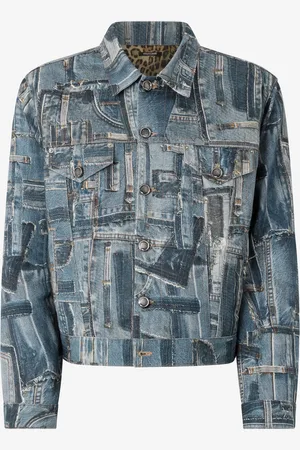 Roberto Cavalli Capsule Collection Patchwork Denim Jacket - Male Coats & Jackets 44