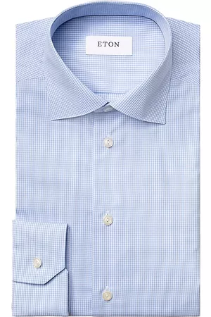 Eton Men's Contemporary-Fit Gingham Check Dress Shirt - - Size 18