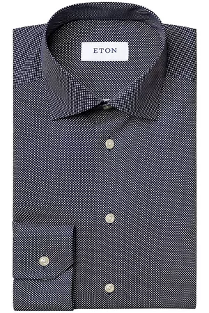 Eton Men's Slim-Fit Signature Polka Dot Dress Shirt - - Size 17.5